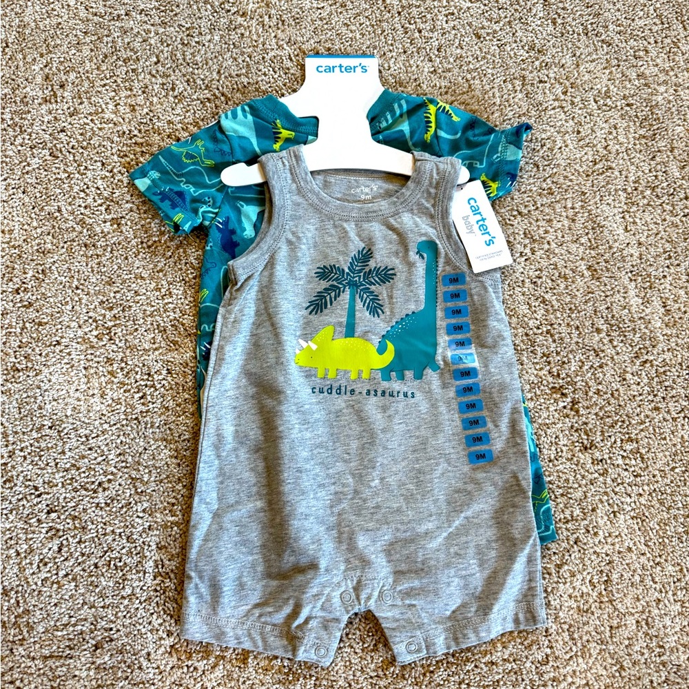 NWT Set of TWO baby boy rompers 9 months